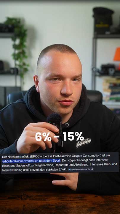 Screen aus Video auf Youtube zum Thema Fettverbrennungszone. Nico aus Kraftmahl-Redaktion als Sprecher abgebildet.