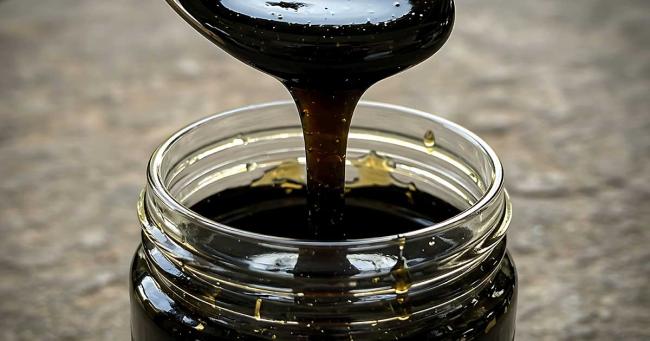 Symbolische Darstellung des mineralisch-organischen Rohmaterials von Shilajit